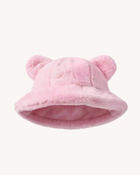 Cutesy Wootsy Bear Plush Bucket Hat - Pink