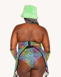 Cosmic Jungle Cascading Halter Top with Sleeves