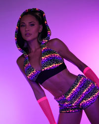 Cosmic Jungle Fur Bra Top