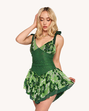 Fairytale Forest Floral Sequin Lace Dress