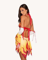 Fire Breathing Mesh Dress with Sleeves