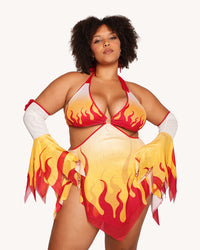 Fire Breathing Mesh Dress with Sleeves