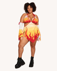 Fire Breathing Mesh Dress with Sleeves