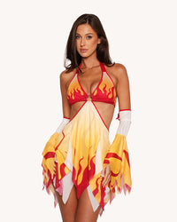 Fire Breathing Mesh Dress with Sleeves
