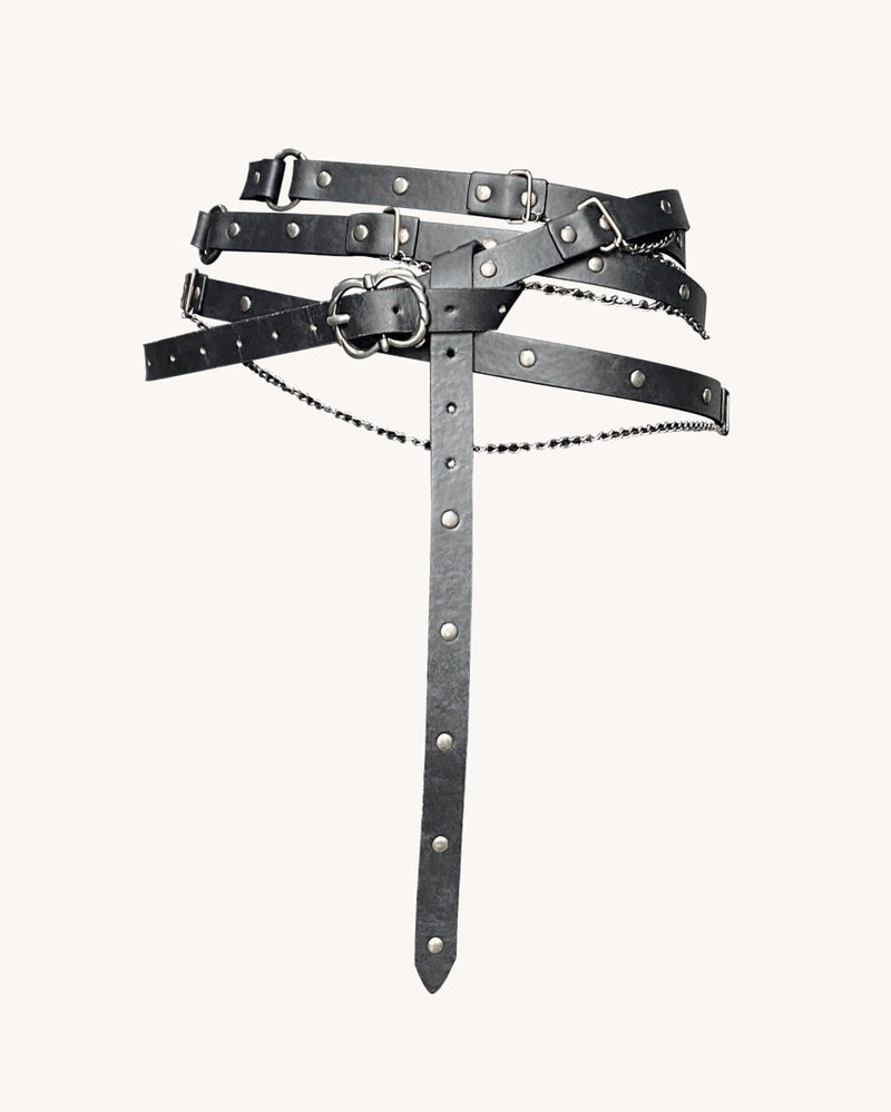 For The Thrill Leather Chain Belt
