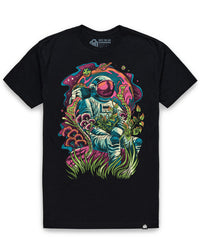 Galactic Jungle Tee-Black-Regular-Mock--Model---L