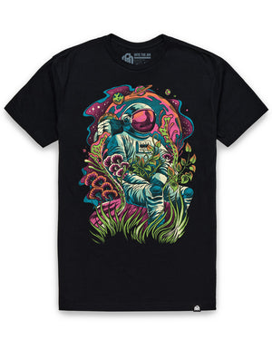 Galactic Jungle Tee-Black-Regular-Mock--Model---L