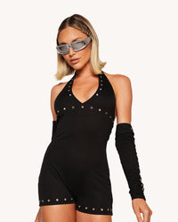 Gimme that Hard Beat Romper with Sleeves