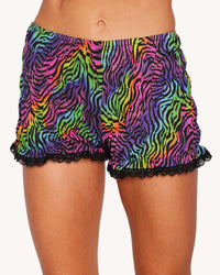 Kaleido Swirl Ruffle Shorts
