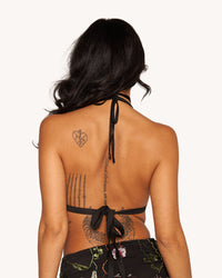 Lace Flowerfields Stretch Beaded Halter Top