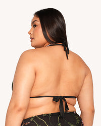 Lace Flowerfields Stretch Beaded Halter Top