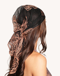 Lace Rose Head Scarf