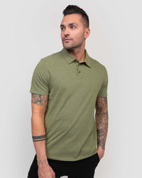 Essential Polo-Olive Green-Front--Zach---L