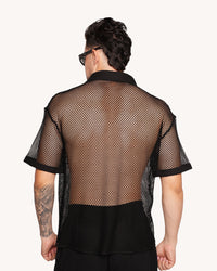 Momentum Fishnet Button Up Shirt
