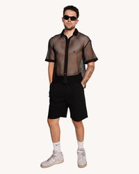 Momentum Fishnet Button Up Shirt
