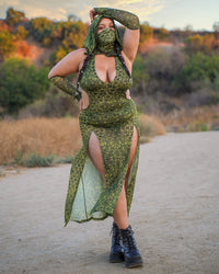 Nature Spirit Hooded Dress with Sleeves