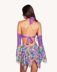 Neon Dino Dress with Sleeves