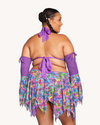 Neon Dino Dress with Sleeves