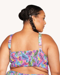 Neon Dino Ruffle Bra Top