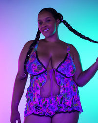 Neon Dino Ruffle Bra Top