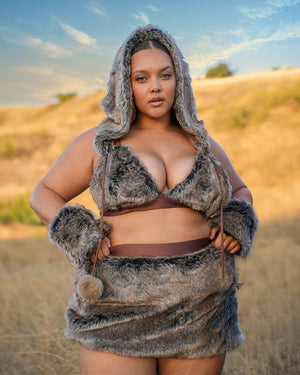 Prehistoric Babe Fur Bikini Top
