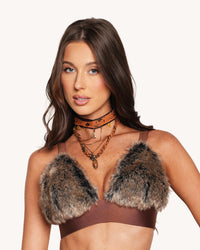 Prehistoric Babe Fur Bikini Top