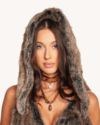 Prehistoric Babe Fur Hood