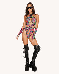 Rave With the Undead Bodysuit with Chains