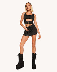 Riot Lace-Up Skirt