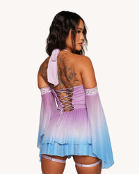 Seraphine Halter Dress with Sleeves