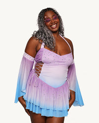 Seraphine Halter Dress with Sleeves