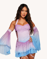 Seraphine Halter Dress with Sleeves