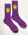 Total Mood Melty Smiley Socks-Purple-Front