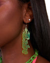 Nomad Kandi x iHR Bass Babe Flame Earrings-Neon Green-Side2