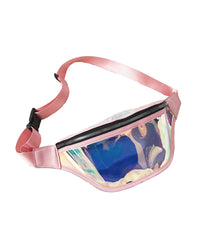 Parallel Universe Holo Fanny Pack-Baby Pink-Front