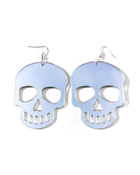 Dark Art Skull Earrings-Silver-Mock