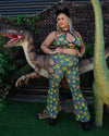 Liquid Realm Side Cutout Bell Bottoms-Green/Purple/Yellow-Curve1-Lifestyle--Courtney2---1X