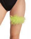 Brittsblossoms Fluff Leg Garters-Neon Green-Front