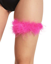 Brittsblossoms Fluff Leg Garters-Neon Pink-Front