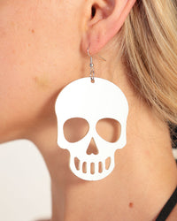 Dark Art Skull Earrings-Silver-Side