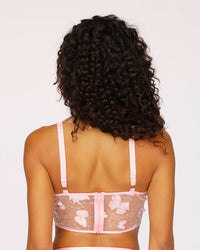 Everblossom Marabou Butterfly Corset Top-Baby Pink-Back--Courtney---S