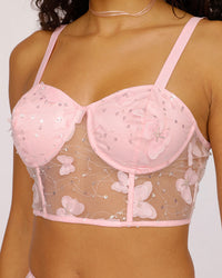 Everblossom Marabou Butterfly Corset Top-Baby Pink-Detail--Courtney---S