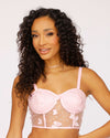 Everblossom Marabou Butterfly Corset Top-Baby Pink-Front--Courtney---S