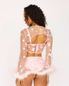 Everblossom Marabou Butterfly Ultra Crop Top-Baby Pink-Back--Courtney---S