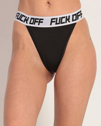 F Off Booty Shorts-Black-Front--Hannah---S