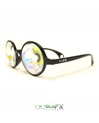 Rainbow Wormhole Kaleidoscope Glasses-Black-Side2
