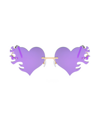 Love Burns Heart Sunglasses-Purple-Front