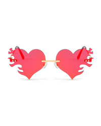 Love Burns Heart Sunglasses-Red-Front
