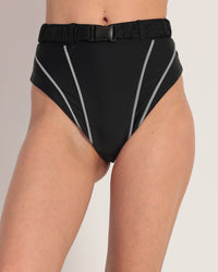 Need for Speed Reflective Booty Shorts-Black/Silver-Front--Hannah---S
