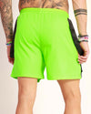 Power Up Men's Cargo Shorts-Black/Neon Green-Back--Zach---L